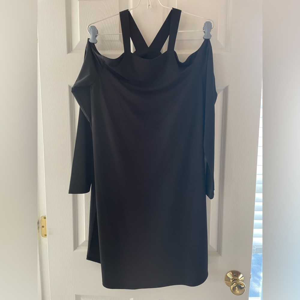 BCBG cold shoulder little black dress size Small